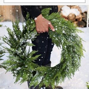 Crate and barrel 26” cypress wreath. New w/o tags